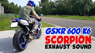 GSXR 600 K6 Scorpion Exhaust  No DBKiller [upl. by Nylecaj]