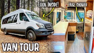 Extraordinary LUXURY Camper Van Build amp Full Tour  Mercedes Sprinter  VAN LIFE [upl. by Jemma]