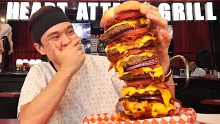 I Ate a 20000cal Burger in Record Time Octuple Bypass Challenge [upl. by Sorgalim]