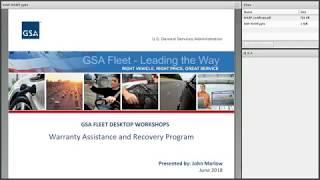 GSA Fleet Desktop Workshop Warranty Assistance and Recovery Program [upl. by Monjo]