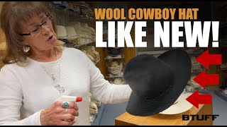 How to make a felt cowboy hat like new again [upl. by Klockau]