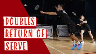 How To Return The Serve In Badminton  2 effective doubles returns [upl. by Aisercal]