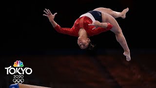 Suni Lee nails uneven bars dazzles during gymnastics team final  Tokyo Olympics  NBC Sports [upl. by Adnuhser]