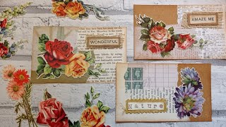 Collaged Index Cards for Junk Journals  msscrapbusters [upl. by Moreland646]