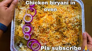 Hyderabadi Chicken Dum Biryani In Oven  Indians Cooking Biryani In USA  Indian Flavors In USA [upl. by Ahsenahs]