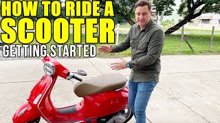 HOW TO RIDE A SCOOTER  Start amp Stop Engine  Mount amp Dismount  Part 2 [upl. by Wallach]