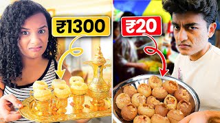 Trying Indias Most EXPENSIVE Pani Puri Golgappe [upl. by Matejka]