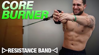 Resistance Band Core Workout At Home to Get Ripped Abs amp Obliques [upl. by Eadahs]