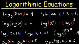 Solving Logarithmic Equations [upl. by Nutter]