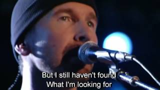 I Still Havent Found What Im Looking For by Bono with U2 in Italy with Lyrics [upl. by Javier]