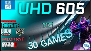 Intel UHD 605 in 30 GAMES Pentium J5040 N5030 N5000 IGPU TEST  2021 [upl. by Marchak59]