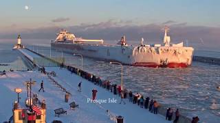 Presque Isle arrived Duluth 12312017 [upl. by Attehcnoc170]