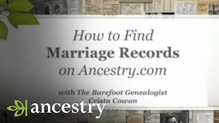 How to Find Marriage Records on Ancestrycom  Ancestry [upl. by Hanoy]