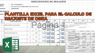 CÁLCULO DE REAJUSTE PARA VALORIZACIÓN YO LIQUDACIÓN DE OBRA PLANTILLA EXCEL [upl. by Pelletier]