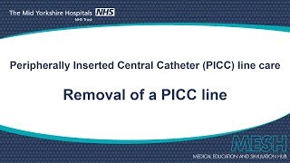 Removal of a PICC line [upl. by Eceirahs]