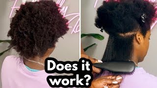 Testing a Heat Straightening Brush on Natural 4C hair [upl. by Violante]