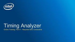 Timing Analyzer Required SDC Constraints [upl. by Anassor]