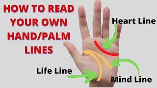 HOW TO READ YOUR OWN HANDPALM LINES PALMISTRY [upl. by Yliak]