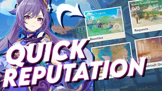 QUICK Reputation Guide Patch 11  Genshin Impact Farm Guide Liyue amp Mondstadt [upl. by Lidaa]