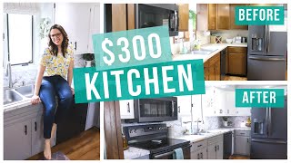 300 BUDGET KITCHEN MAKEOVER [upl. by Yesnyl]