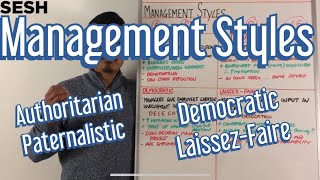 Authoritarian Paternalistic Democratic amp LaissezFaire  ManagementLeadership Styles [upl. by Nolur797]