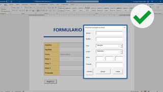 Como hacer Formularios en Word con Macros VBA UserForm [upl. by Mera]