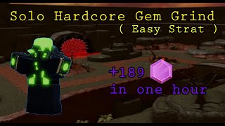 Solo Hardcore  Easy Strat  for Gem Grind in TDS  ROBLOX [upl. by Hsepid]