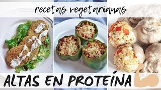 Recetas vegetarianas altas en proteína 💪🏾 Highprotein vegetarian meals [upl. by Aetnuahs108]