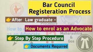 HOW TO ENROLL AS AN ADVOCATE  STATE BAR COUNCIL  MAHARASHTRA amp GOA  STEPS PROCEDURES  AIBE BCI [upl. by Willy608]