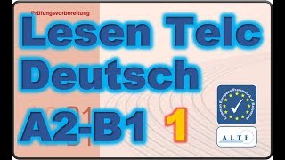 Modelltest 1 A2B1 Lesen Deutsch [upl. by Aeslehs]