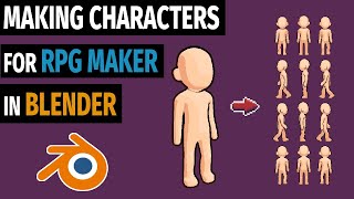 3D to Pixel  Making a RPG Maker Character Sprite Sheet in Blender [upl. by Reffineg967]