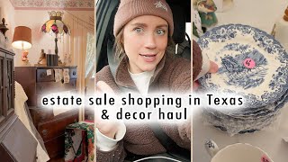 COTTAGE DIARIES  estate sale shopping in Texas amp decor haul [upl. by Giardap]