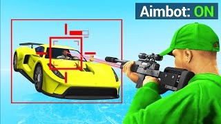 CHEATING In GTA 5 SNIPERS Vs CARS AutoAim [upl. by Malka640]