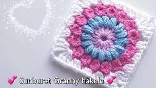 Sunburst Granny häkeln  Blumen Granny Square häkeln [upl. by Jadd]