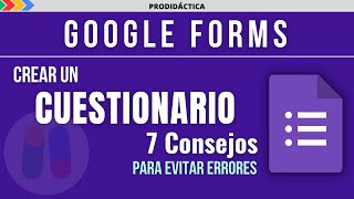 CREAR un CUESTIONARIO fácil y correctamente  Formularios de Google Google Forms [upl. by Otrebor]