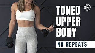 Upper Body Toning  No Repeats Workout [upl. by Ilse]