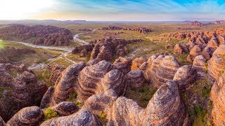 Fly around Purnululu National Parks epic beehive domesBungle Bungles [upl. by Schnorr]