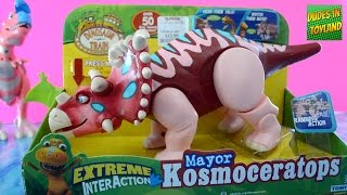 Dinosaur Train toys Mayor Kosmoceratops Extreme InterAction videos for children [upl. by Atims974]