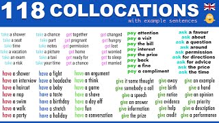 Learn 118 COMMON Collocations in English used in Daily Conversations [upl. by Onder88]