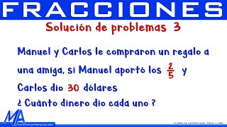 Solución de problemas con fracciones  Ejemplo 3 [upl. by Hestia]