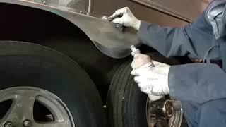 Polishing aluminum trailer fender skirt [upl. by Cr]