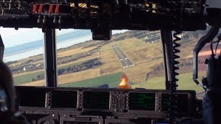 C130J Hercules Cockpit Landing  Training Flight HD [upl. by Yvehc]