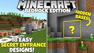 Minecraft Bedrock 18 Easy SECRET Entrances To Hide Your Minecraft Base Full Tutorial [upl. by Ottie896]