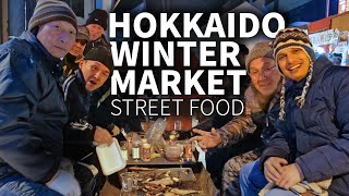 Hokkaido Winter Market amp Street Food Experience ★ ONLY in JAPAN [upl. by Leugimsiul]