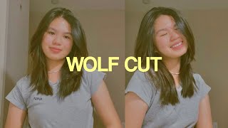 Impulsively cutting my hair short  DIY WOLF CUT 💇🏻‍♀️ [upl. by Atilef44]