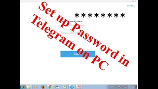 How to set password in telegram on computerPC [upl. by Ahsropal]