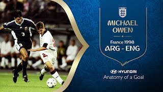 Michael Owen Goal  Argentina v England  1998 FIFA World Cup [upl. by Knowling342]