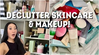 DECLUTTERING My Entire Skincare amp Makeup Collection [upl. by Sherer]