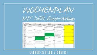 Wochenplan Lehrer mit Excel  Tutorial [upl. by Kala]