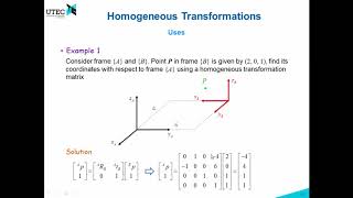 Lecture 2  3 Homogeneous Transformations Robotics UTEC 20181 [upl. by Yrrehc]